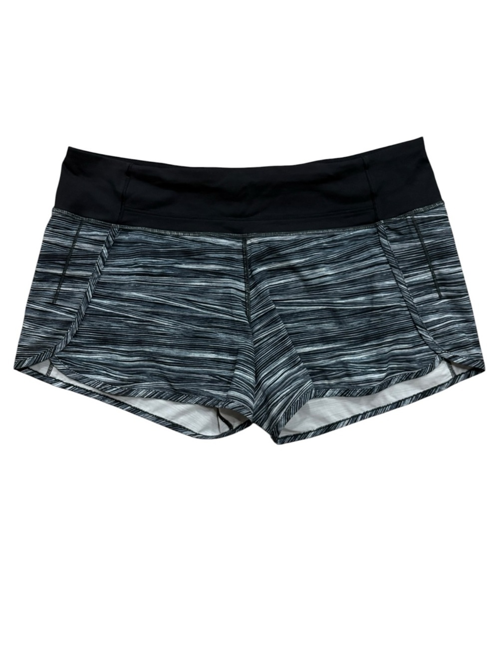 Lululemon Run Times Short 4-Way Stretch 4" Low Tide Alpine White Black Size 10